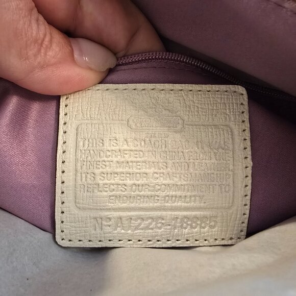 Coach 18885 NWT Madison Gathered Signature Fabric Sophia Satchel Purse Khaki NEW - Picture 13 of 15